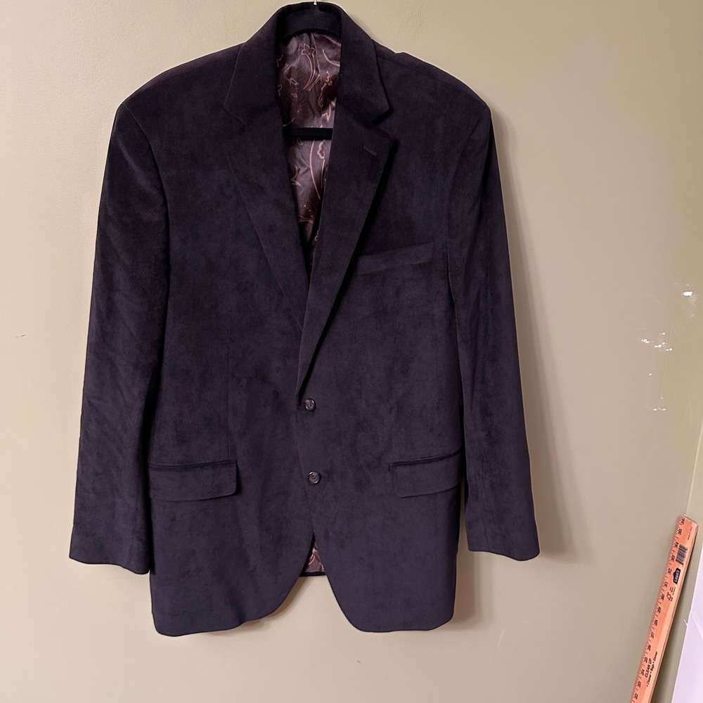 Lauren Ralph Lauren Men's Corduroy Sport Coat Blazer Black Paisley Lined‎